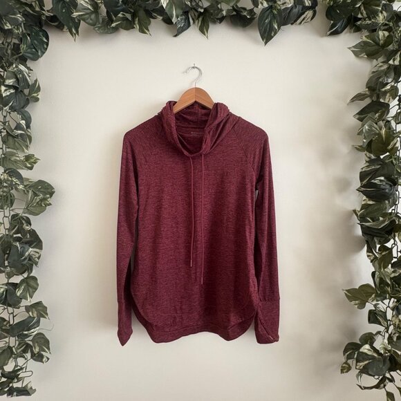 Athleta Athletic Uptempo Pullover Hoodie Heathered Maroon NWT Women’s Size XS